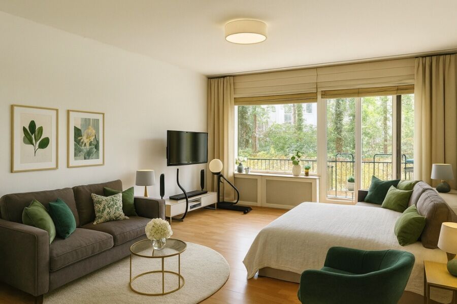 Bright studio with terrace and direct garden access in the heart of Wilmersdorf - Bild