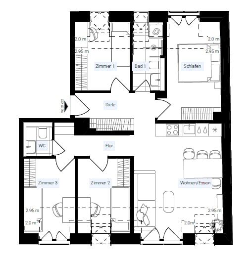 Brand-New 5-Room Family Home next to Dreiländereck - floor plan