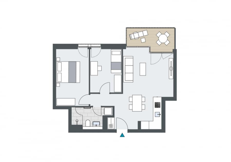 Directly at Volkspark Friedrichshain! Upscale 3-Room Apartment with Balcony - floor plan