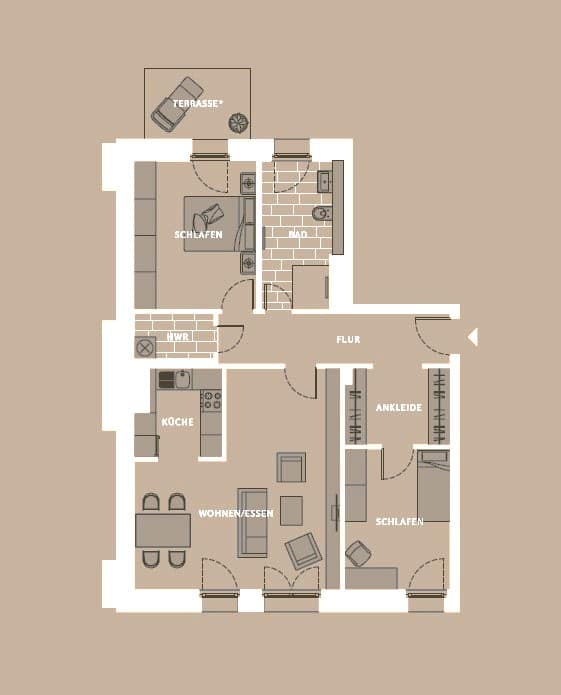 Ready to move-in: Upscale 2 bedroom apartment with Garden in Schöneberg - Grundriss