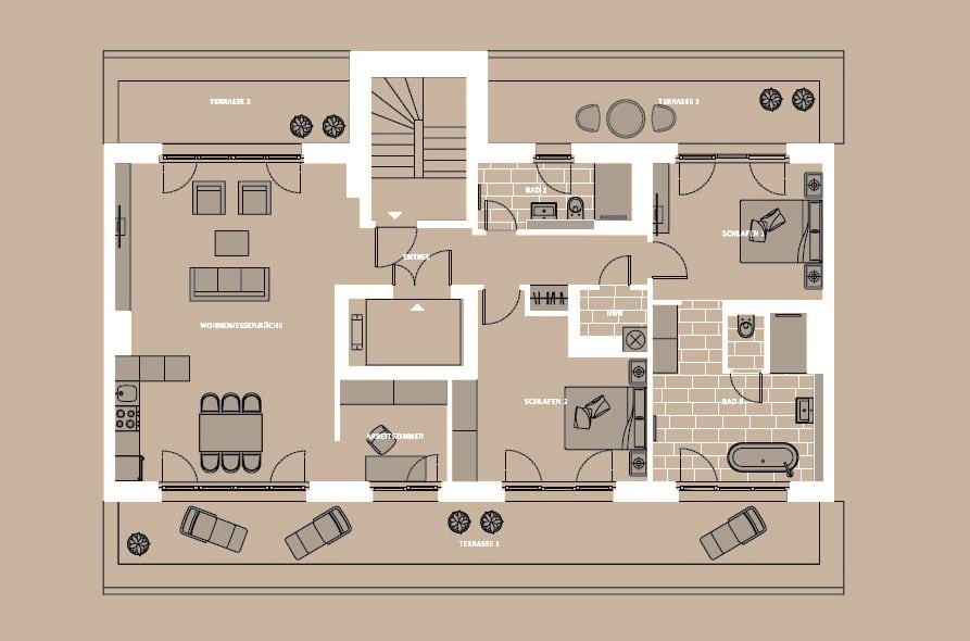 Sky-High Luxury: 3.5 Room Penthouse with Panoramic Terrace by KaDeWe - floor plan