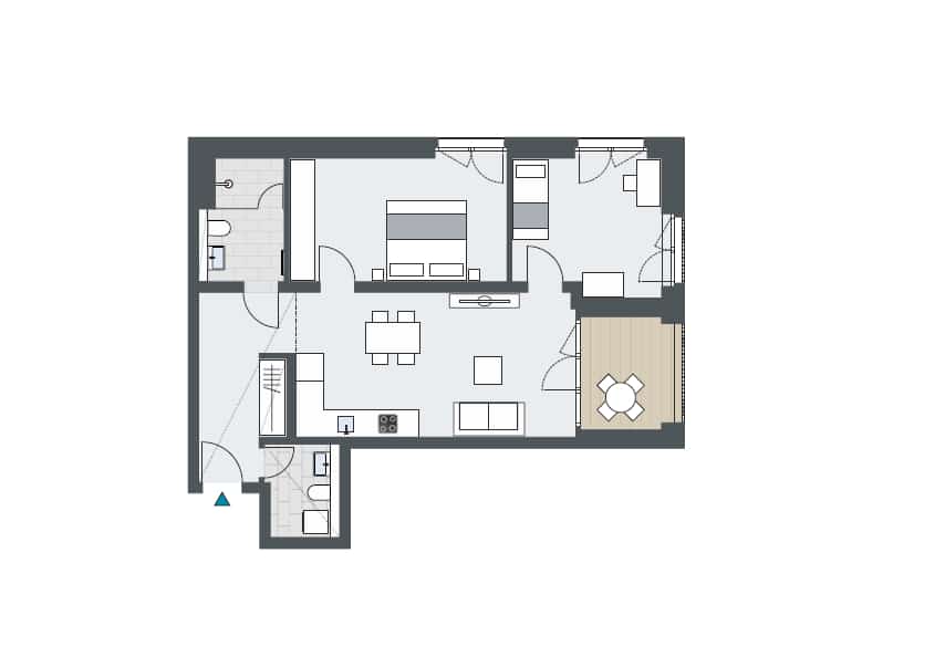 Brand-new Upscale 3-room apartment with balcony next to Volkspark Friedrichshain - floor plan