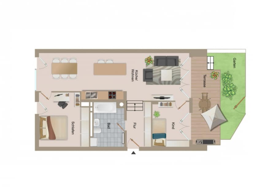 Next to Humannplatz - Prenzlauer Berg! Brand-new 3-room apartment with garden - Bild