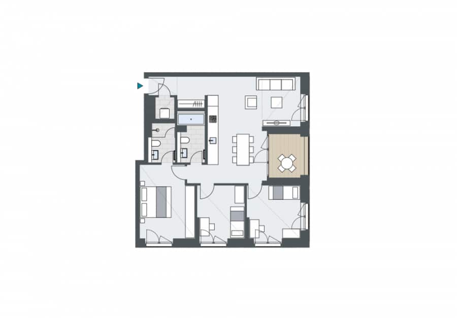 Exclusive 3-Room Apartment with Private Garden – Prime Friedrichshain Location! - floor plan