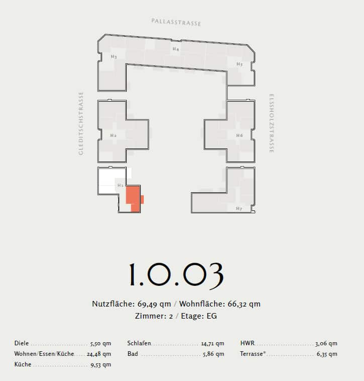 Upscale 2/3-room apartment with spacious terrace next to Winterfeldtplatz - Bild