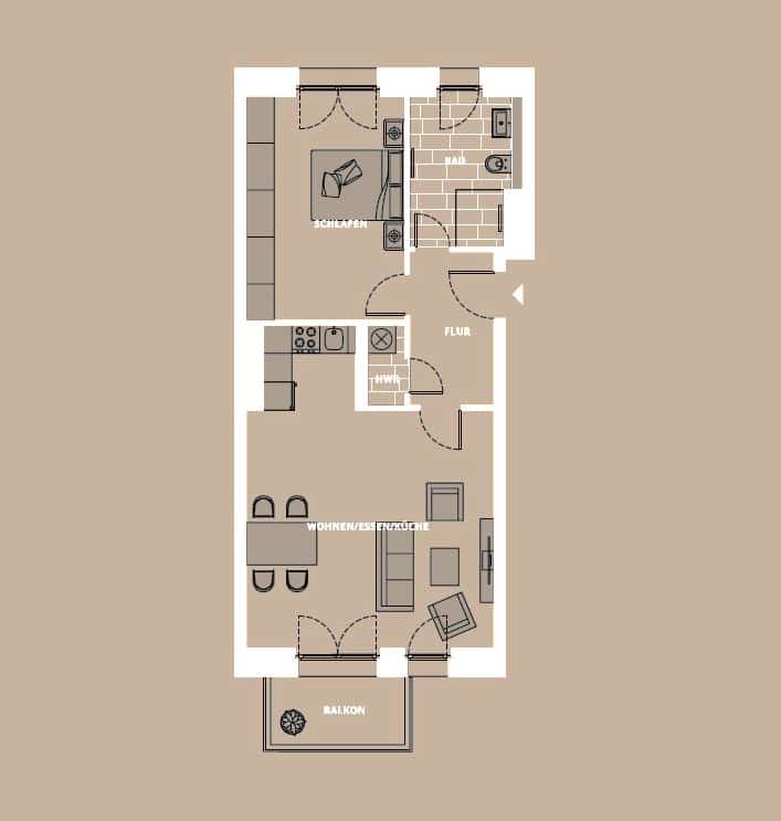 City Comfort: Unique 2-Room Home with Balcony between Ku’damm & Potsdamer Platz - floor plan
