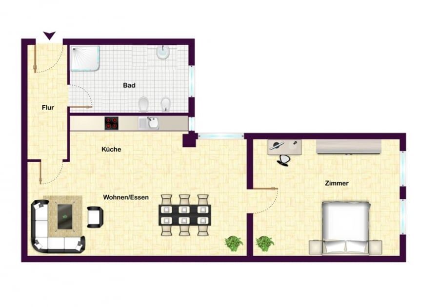 Waterfront Location: Vacant 2-room apartment on the 5th floor with elevator in Top area of Charlottenburg - floor plan